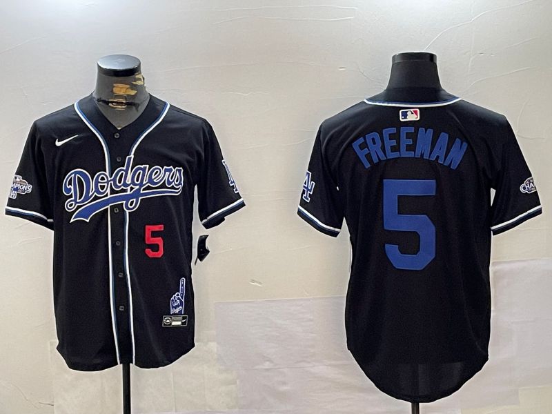 Men Los Angeles Dodgers #5 Freeman Black Game 2024 Nike MLB Jersey style 12022